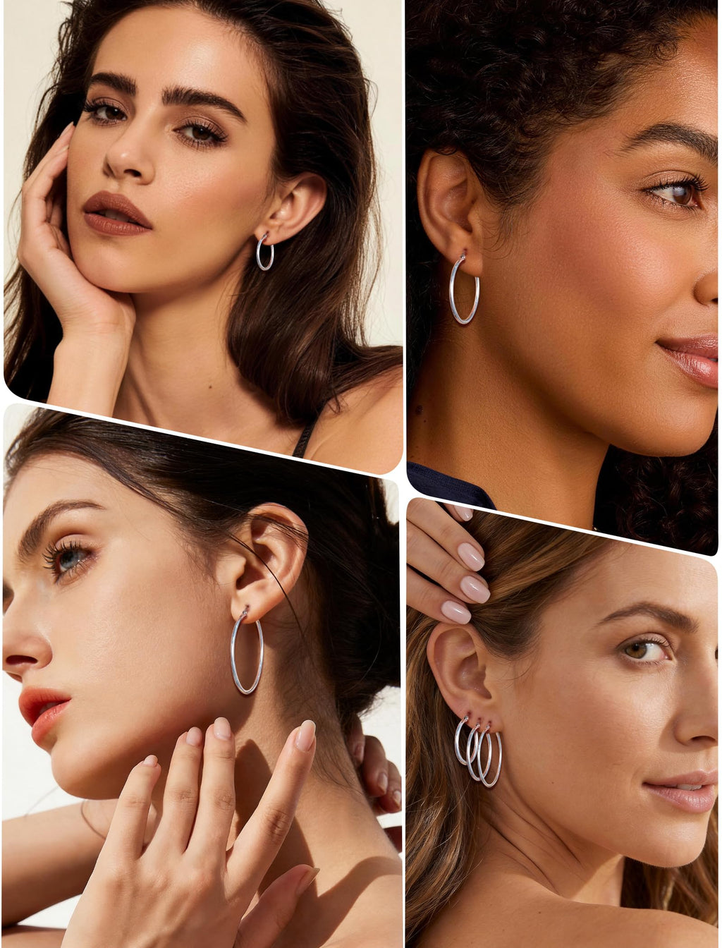 Limerencia Large Titanium Hoop Earrings for Women Hypoallergenic Thin Round Earrings F136 Implant Grade Titanium Hoops for Sensitive Ears(40mm Shiny Grey)