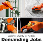 Raxwell Powder-Free Nitrile Gloves - Diamond-Textured Work Gloves - Touchscreen-Compatible Disposable Glove - Small, Orange, Pack of 1000