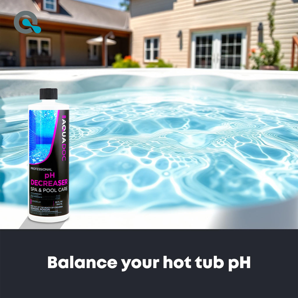 AquaDoc Hot Tub pH Decreaser - 32oz - Spa pH Down for Water Balance - Hot Tub Chemicals Made in USA
