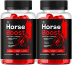 (2 Pack) Horse Boost Gummies - Official HorseBoost Gummys Advanced Premium Formula Support Maximum Strength, All Natural Ingredients Vitamins for Overall Health & Wellness, 120 Gummies for 2 Months