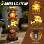 twinbling Garden Highland Cow Statue Solar Outdoor Decor