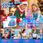 Diamond Magnetic Building Blocks for Kids - Princess Castle Magnetic Tiles Toys for 3-8 Year Old Girls & Boys - 3 4 5 6 Year Old Girl Birthday Xmas Gifts - STEM Educational Toys for Creative Play