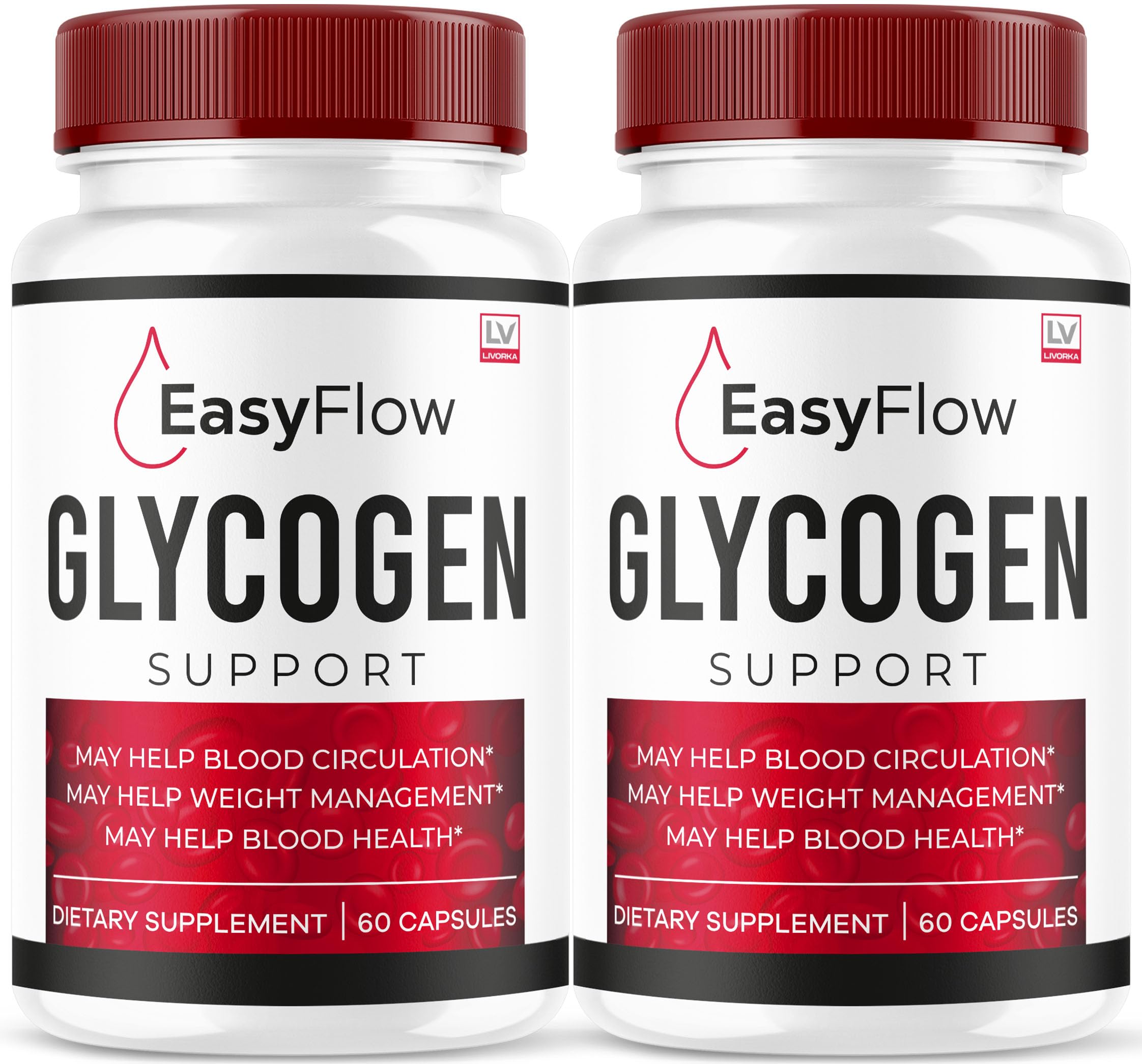 (2 Pack) Easy Flow Glycogen Support - EasyFlow Glycogen, Easy Flow, Easy Flow Glycogen Supplement, Glycogen Support Easy Flow, Easy Flow Glycogen, Glycogen Easy Flow, 120 Capsules for 2 Months