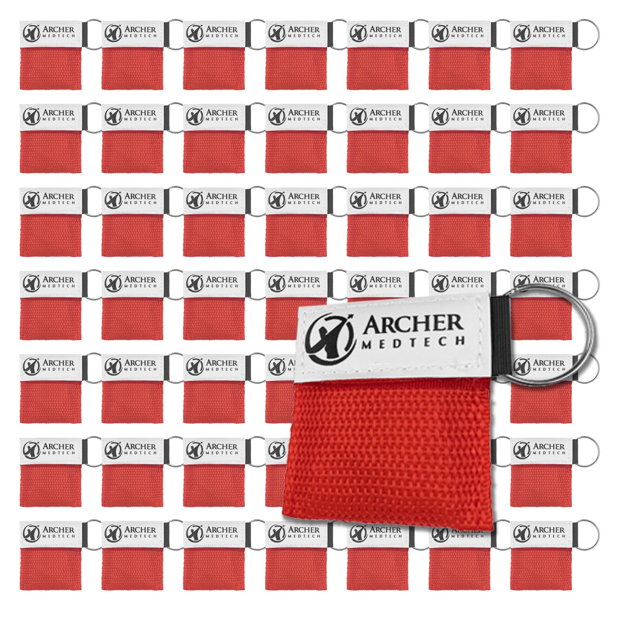 Archer MedTech CPR Keychain Face Shields with One-Way Valve, 50 Pack