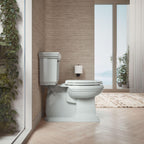 "KOHLER 4636-RL-95 Cachet ReadyLatch Elongated Toilet Seat Slow Close, Soft Close Toilet Seat Quiet Lid, Contoured Grip-Tight Bumpers Installation Hardware, Apartment Essentials, Ice Grey "