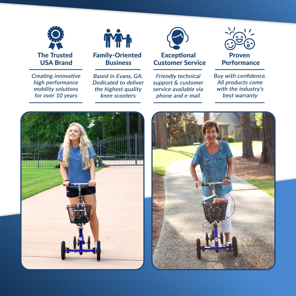 KneeRover Hybrid Knee Walker - All New Featuring KneeCycle Knee Scooter with All Terrain Front Axle Upgrade for Foot, Lower Leg or Ankle Injury