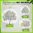 10 X 10FT Large Fruit Tree Netting, Tree Nets for Fruit Trees with Zipper and Drawstring, Insect Netting Barrier for Garden Blueberry Bushes Cherry Peach Apple Protection from Squirrels Birds Pests