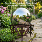 Topadorn Gazing Ball Stand for 10 /12 Inch Garden Globe with Butterfly