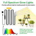 RWNTAO LED Plant Growing Lamp Strips, Full Spectrum 3500K Grow Light for Indoor Plants with 3/9/12H Timer and 10 Dimmable Levels for Green House Hydroponics Succulent, 4 Head 13 Inches