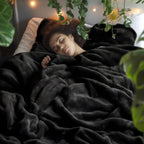 Bedsure Black Soft Warm Fleece Halloween Blanket Queen Size 90"x90"