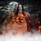 Scary Halloween Decorations Outdoor, 45-Inch Hanging Swinging Doll Girl