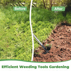 2 in 1 Weed Puller Tool with 60" Long Handle for Yard, Lawn, Patio, Garden