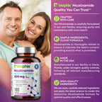 biophix B-3 Nicotinamide 500 mg 180 Caps 2 Pack - Nicotinic Amide Niacin Natural Flush-Free Vitamin Formula - Supports Skin Cell Health
