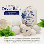 Handy Laundry Wool Dryer Balls - Natural Fabric Softener, Reusable, Reduces Clothing Wrinkles and Saves Drying Time, Better Alternative to Plastic Balls and Liquid Softener (Pack of 4)