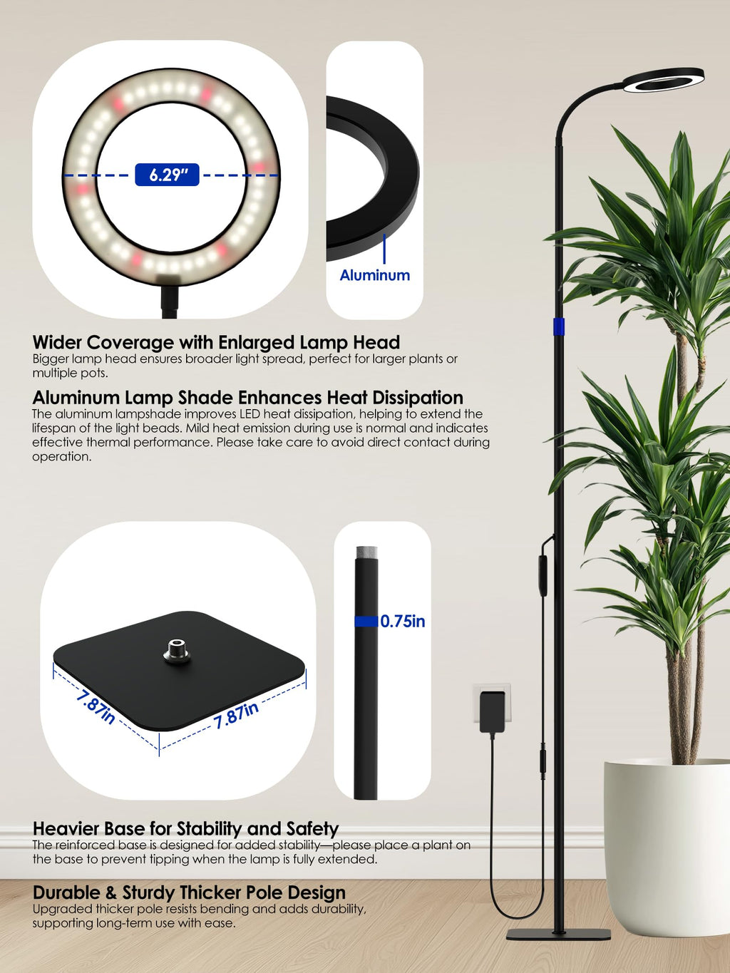 GLOWRIUM Smart Grow Light for Indoor Plants, Full Spectrum LED Plant Light