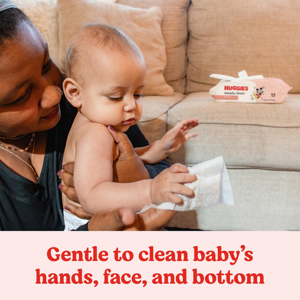 Huggies Simply Clean Fresh Scent Baby Wipes, 1 Flip-Top Pack (64 Wipes Total), Packaging May Vary