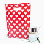 Choice Marts Red Merchandise Bags With White Hearts 100 Count 9"x12" Size 1.5Mil Thick Glossy Valentine Bags