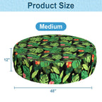 Docuwee Round Pool Cover 48", Foldable Kiddie Solar Cover Fit Dog Collapsible Swimming Pool, Pets Kids Bath Tub, Anti-UV Dustproof Safety Pool Covers, Monstera Deliciosa