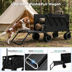 SUNNYFEEL 550LBS Push Pull Foldable Wagon with Tailgate & Big Wheels