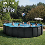 INTEX Ultra XTR 24 ft x 52 in Above Ground Pool Set, Round Swimming Pool with Steel Frame, 2100 GPH Sand Filter Pump, Ladder, Cover, & Ground Cloth