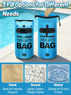 Heavy Duty Pool Ladder Weights - 40lbs Fillable Universal Sand Bags Step Anchors, 500D PVC Waterproof Tear-Resistance Foldable Sandbags for Above Ground Swimming Pools Stair Entry Systems, 2 Pack
