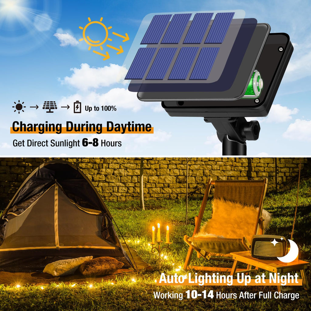btfarm 4 Pack Solar String Lights Outdoor - Total 132FT 320LED Solar Fairy Lights Outside Waterproof 8 Modes, Copper Wire Solar Powered Twinkle Light for Garden Tree Christmas Wedding Party,Warm White