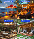 luckystyle 30FT LED Outdoor String Lights with 10+1 Edison Shatterproof Waterproof Bulbs, 2700K Commercial Grade Patio Lights, Heavy Duty Outside Hanging Outdoor Lights for Garden Porch Deck Decor