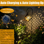Solar Lanterns Outdoor Waterproof,Metal Watering Can Garden Decor Ornaments,Yard Art Hanging Path Lights,Outside Patio Decorations,Gardening Birthday Gifts for Mom Grandma Women,with Hook, Large