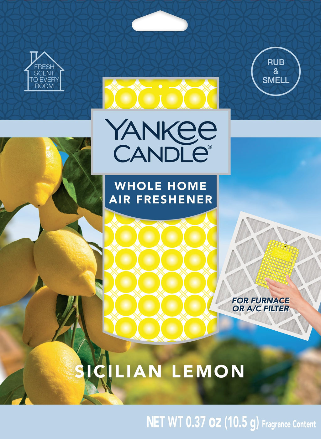 Yankee Candle Whole Home Air Freshener, Long Lasting Odor Eliminating Fragrance for Home, Continuous Room Freshener, Sicilian Lemon (Pack of 4)