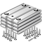Strong Neodymium Rectangular Pot Magnets with Counter Bore, 70LBS(25 KG) Pulling Force Countersunk Hole Magnets with Mounting Screws - 60x13.5x5mm, Pack of 12