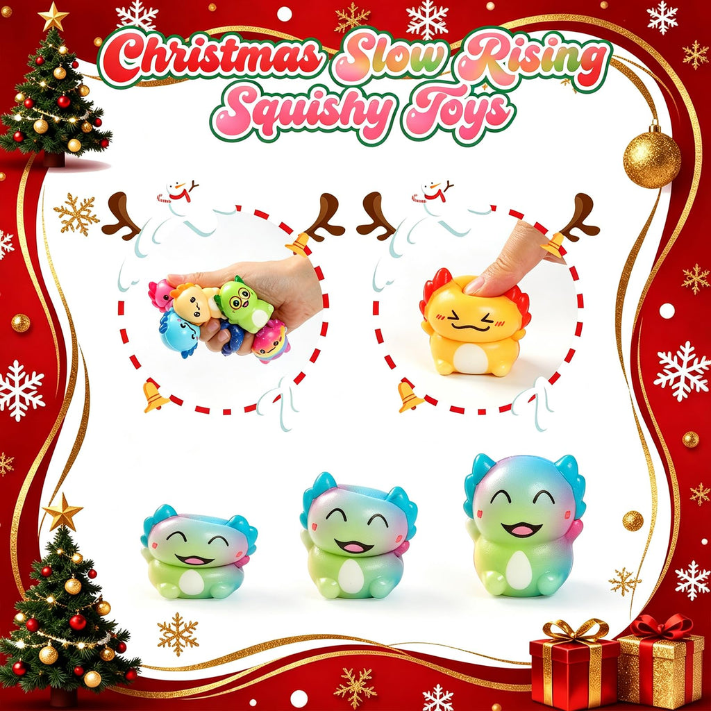 Axolotl Squishy Advent Calendar 2026,24 Axolotl Slow Squisies Toys,Christmas Countdown Calendar Party Favors,Christmas Stocking Stuffers Gifts