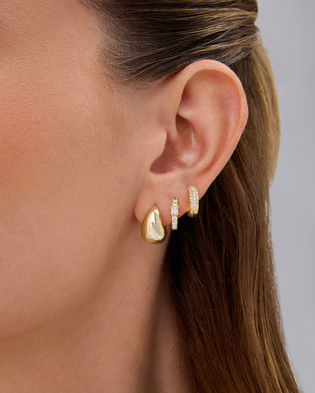 PAVOI Sterling Huggie Earrings for Women, 925 Silver, Yellow Gold