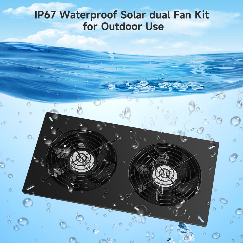 Fanspex Solar 2 Fan Kit with 66.6 Wh Battery Backup for Greenhouse