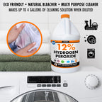 Chromex Hydrogen Peroxide 12 Percent Food Grade, 4X Power Concentrated Solution, Dilutes to 4 Gallons, Versatile Uses Include Topical Care, Home, Kitchen, Bath Cleaner, NSF Certified, 1 Gallon