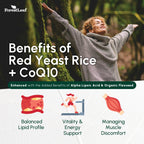ForestLeaf Red Yeast Rice with CoQ10 Supplement - 1215mg Extra Strength Red Yeast Rice Capsules with Alpha Lipoic Acid & Organic Flaxseed, Citrinin Free - 180 Capsules