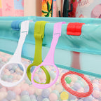 10pcs Walk Assistant Plastic Baby Crib Pull Rings for Baby Pull Up Rings Cot Hanging for Infant Toddler Practice Tool (Pink 10pcs)