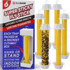 Fly Stick Sticky Fly Traps for Indoors Outdoor 6pk. Non-Toxic Super Sticky Hanging Flies Catcher Paper Tape Strips for Home. Catches All Bugs and gnats. Indoor Outdoor House Flying Insect Trap.