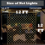 Eueasy LED Lights Outdoor Fairy Lights Chandelier - 360L Gazebo Net Lights with 8 Lighting Modes, 12×12 FT Chandelier for Pergolas，Wedding, Bush, Christmas