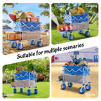 Beach Wagon with Big Wheels for Sand,400L Double Decker Wagon with Extender