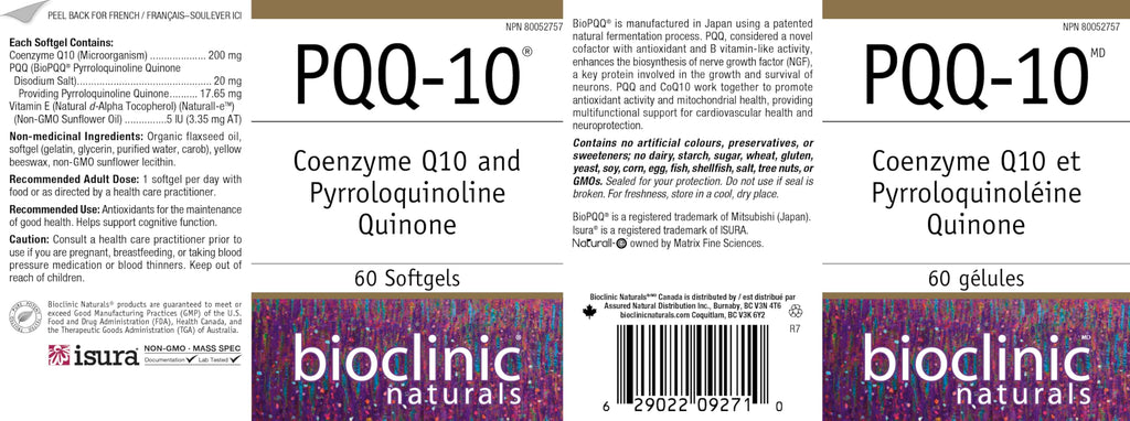 Bioclinic Naturals -  CerebroVital PQQ-10 60 softgels