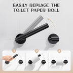 Day Moon™ - Toilet Paper Holder - Modern Roll Holder for Bathroom - 1 Pack - Wall Mount - Classic, Black