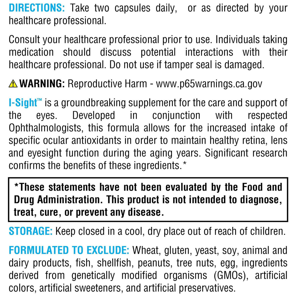 XYMOGEN I-Sight - Eye Health & Vision Support - Antioxidant Nutrient Formula - Aids Macula, Retina & Lens Health - Vegetarian, Gluten-Free & Dairy-Free - 60 Capsules