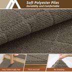 COSY HOMEER Stair Landing Rugs Non-Slip Corner Indoor Edging Stair Treads for Wooden Steps,Washable Soft Stair Landing Mat for Kids,Elder and Dogs,Polyester,TPE Backing,Light Brown,30x30inch