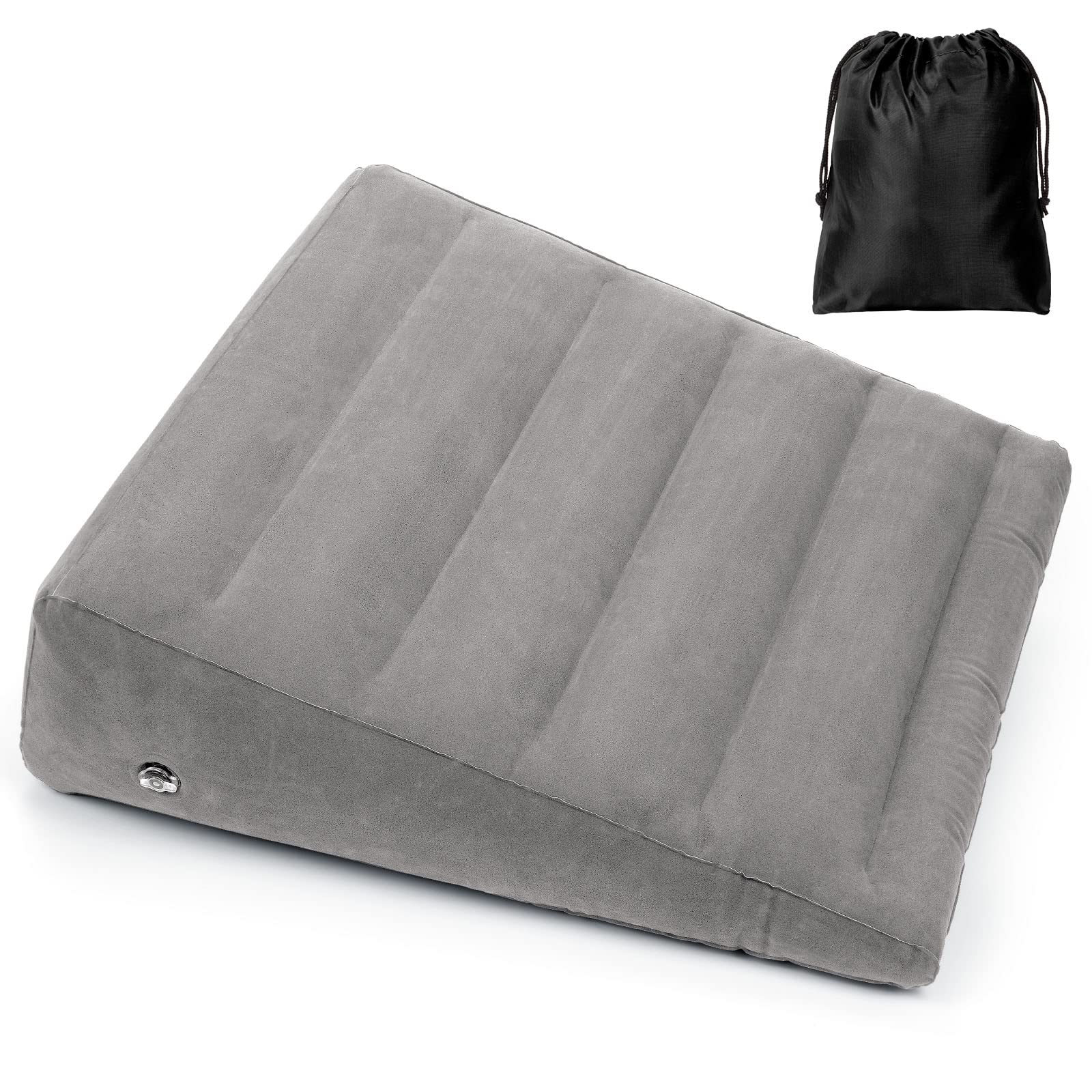 USHMA Inflatable Wedge Pillow for Sleeping, Portable Travel Wedge Pillow for Sitting in Bed, Inflatable Wedge Pillows for Travel, Blow Up Under Knee Pillow