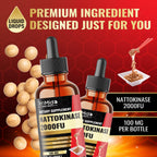 Tenmido Nattokinase Supplement Liquid Drops | Nattokinase 2000 FU | High Absorption | Alcohol-Free | Vegan, Non-GMO | 30ml 1Fl Oz