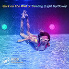 YiaMia Rechargeable Pool Lights with Remote, 2 Pack IP68 Waterproof Submersible LED Lights for Above Ground & Inground Pools, Bath, Shower, Party Decoration, Spas, Aquariums