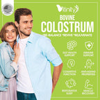 VITINITY Grass Fed Bovine Colostrum Powder for Humans 3000 mg - Natural IgG Colostrum Supplement Gut Health, Immune Support, Muscle Recovery, Wellness | Pure Colostrum Superfood,Unflavored 2 Pack