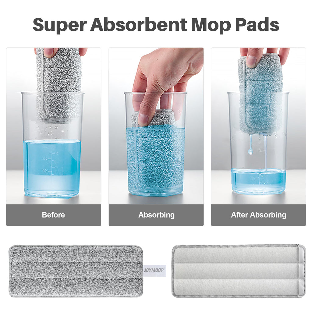 JOYMOOP Mop and Bucket Set, Hands-Free Flat Floor Mop with 3 Washable Microfiber Pads, Wet and Dry Use, Ideal for Home and Commercial Floor Cleaning