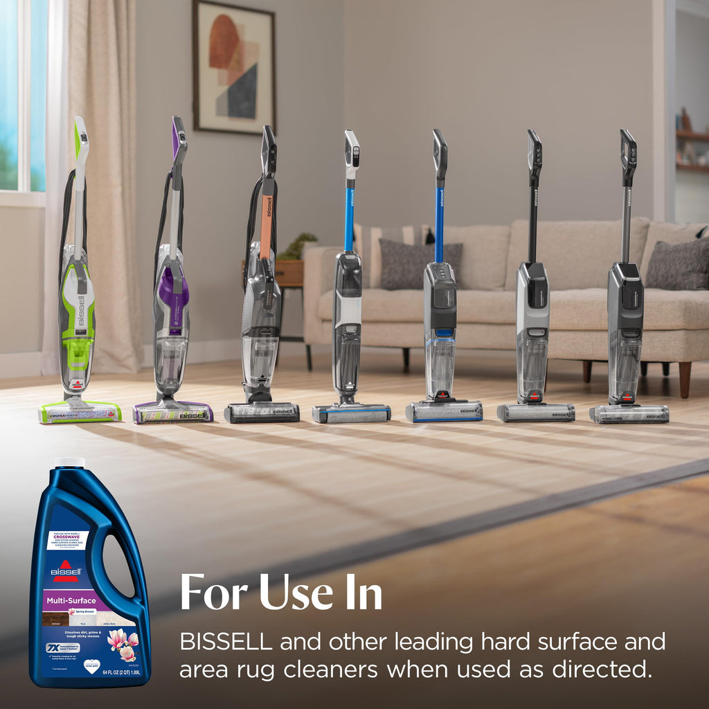 Bissell MultiSurface Floor Cleaning Formula-Crosswave and Spinwave, 17891, 64oz, Removes Everyday Dirt and Grime, Safe on Sealed Hard Floors, Tile, Laminate, Area Rugs, Spring Breeze