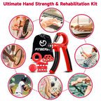 FitBeast Grip Strengthener Forearm Strengthener Hand Grips Strengthener Kit - 5 Pack Adjustable Resistance (Red)